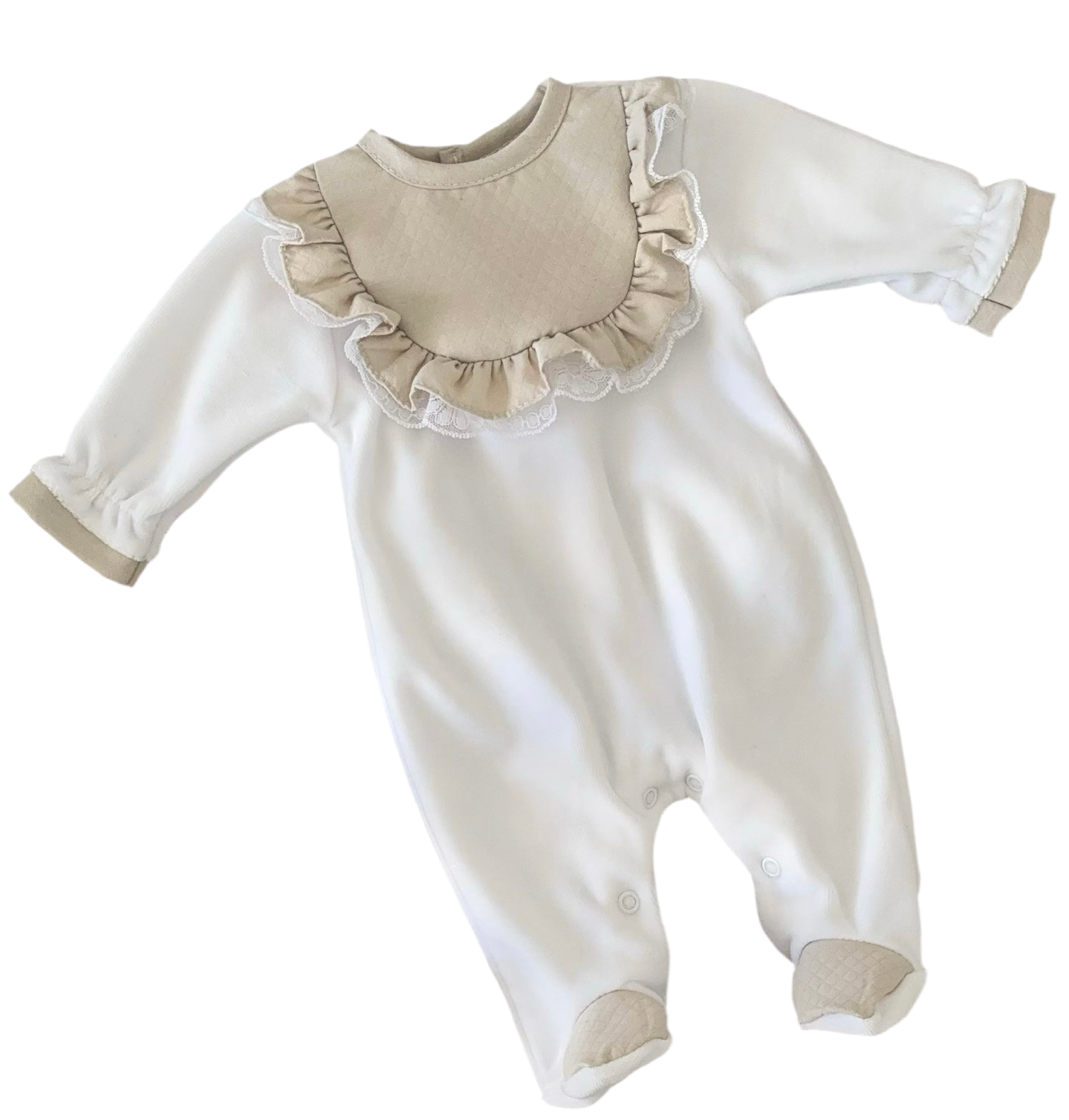 Baby girls velour “Lace” all in one