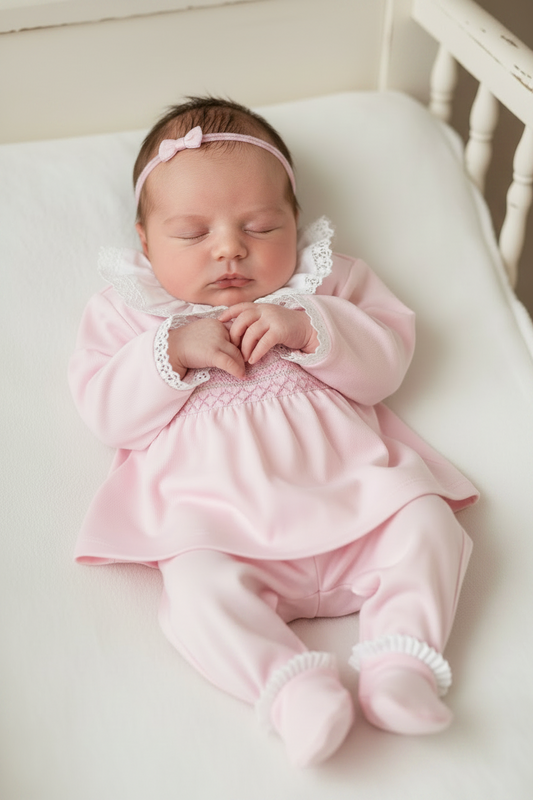 Baby girls smocked two piece set