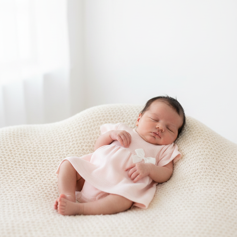 Baby girls knitted dress and pants