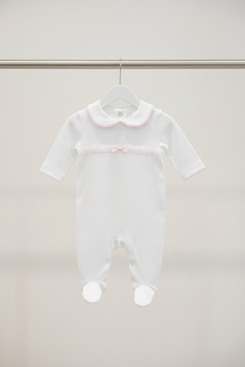 Baby girl’s slotted ribbon all in one