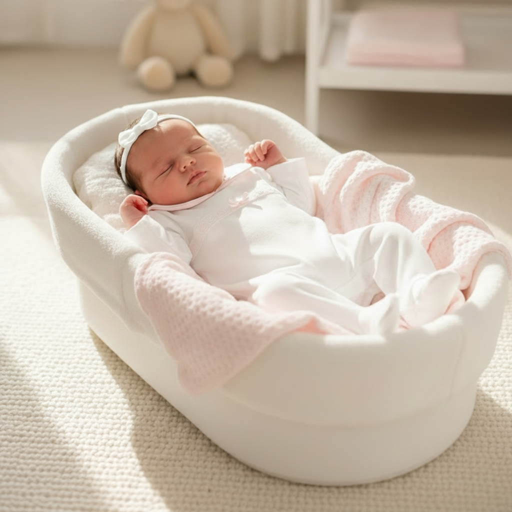 Baby girl’s slotted ribbon all in one