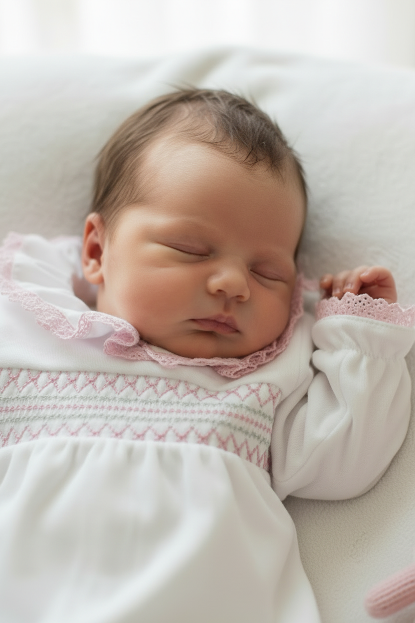 Baby girls velour smocked two piece set