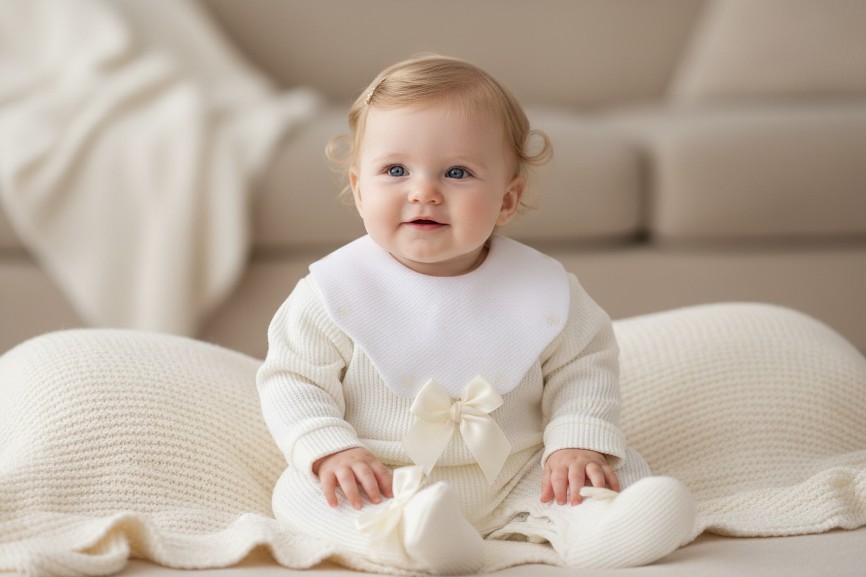 Baby girls cream waffle all in one