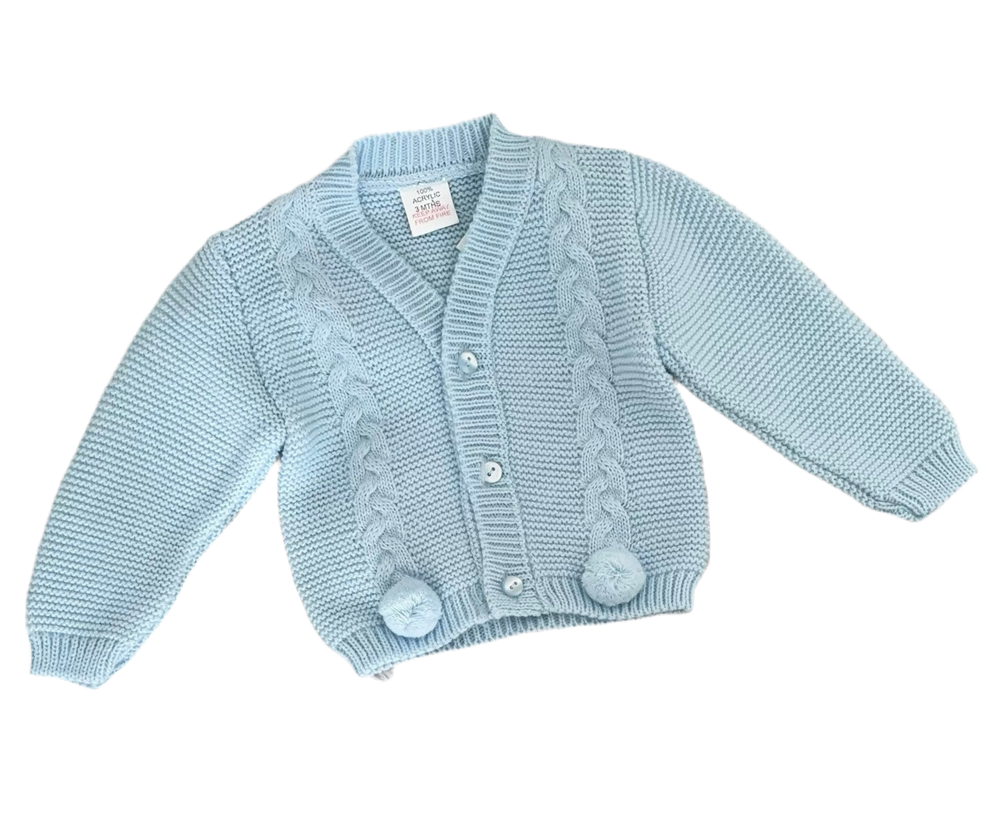 Sky Knitted pompom cardigan