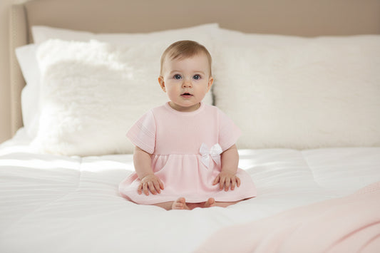 Baby girls knitted dress and pants