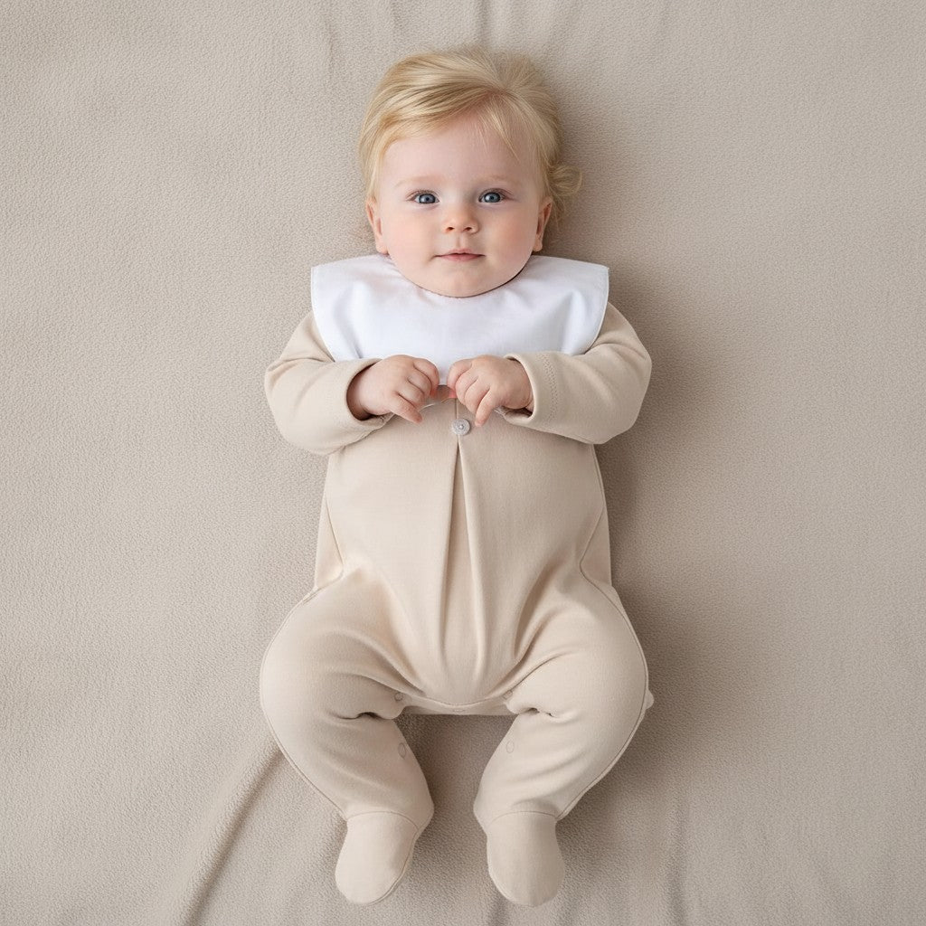 Unisex Cotton Square Collar Mock Bib all in one