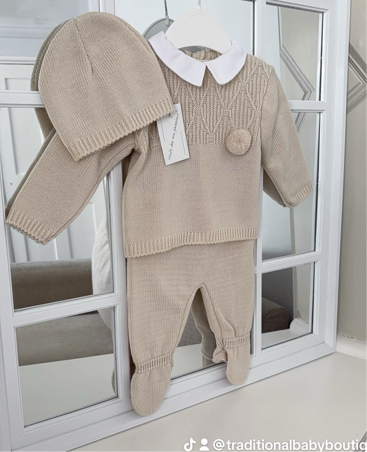 Portuguese knitted set with hat - One size NB-3m