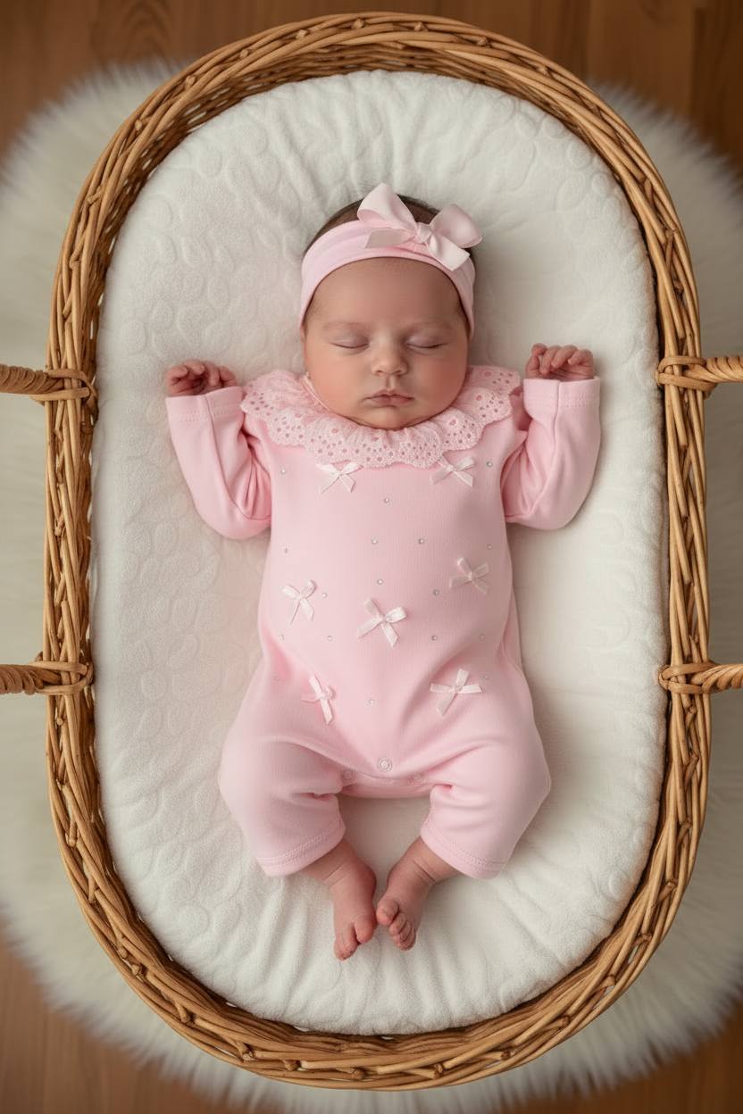Baby girls diamanté all in one with headband