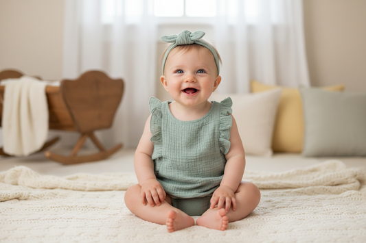 Crinkle Muslin "Frills" Shorts Set