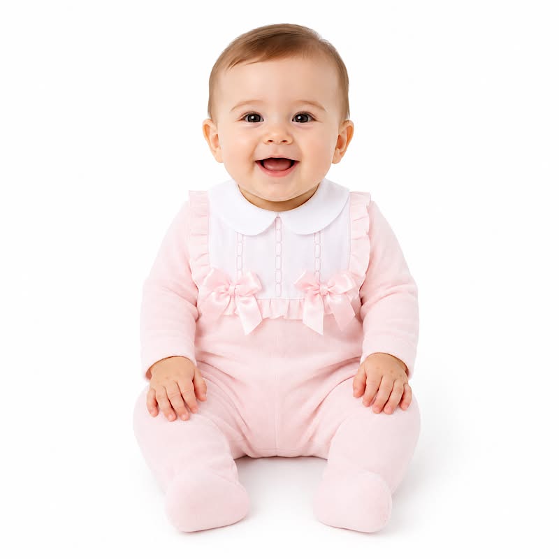 Baby girls Cotton Ruffle Collar Mock Bib all in one