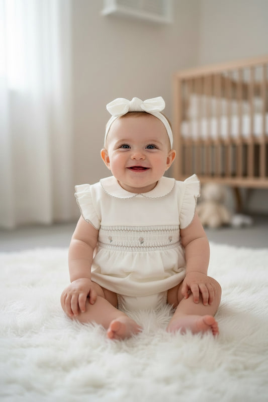 Baby girls smocked cotton set
