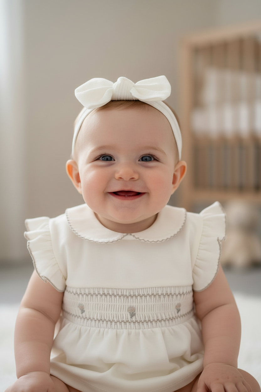 Baby girls smocked cotton set