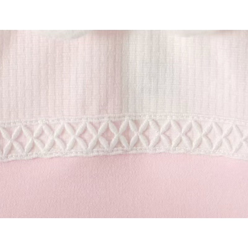 Baby girls Pink Cotton Classic Collar All in One