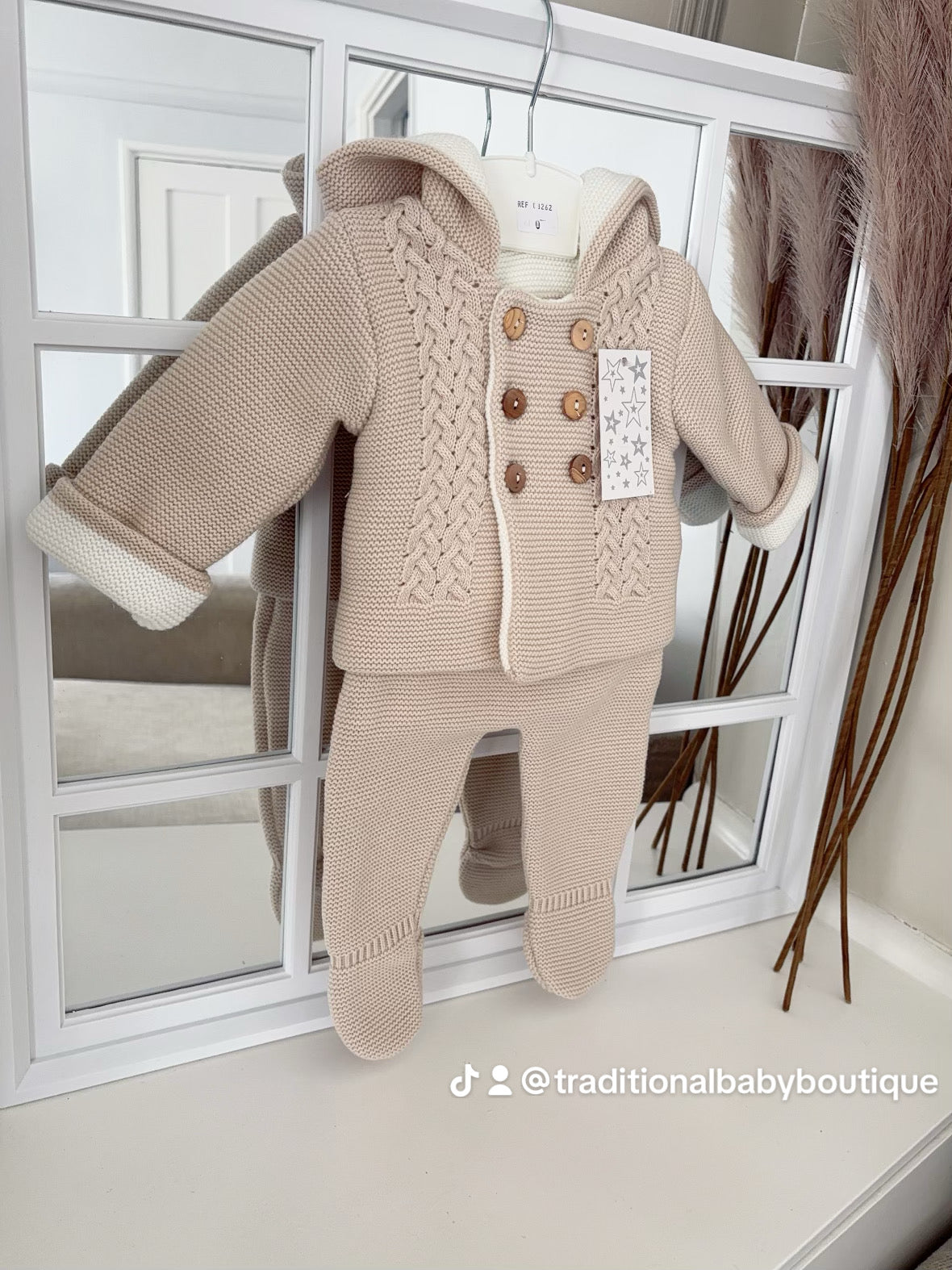 Luxury beige pram set with hood