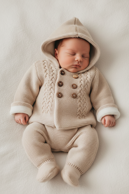 Luxury beige pram set with hood