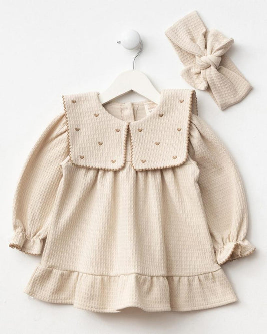 Baby girls Heart embossed dress set