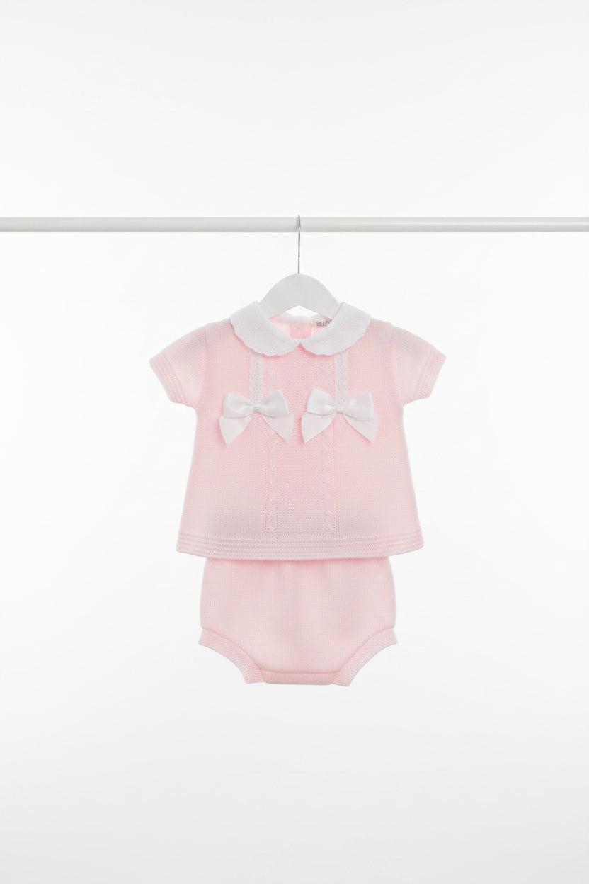 Baby girls double bow set