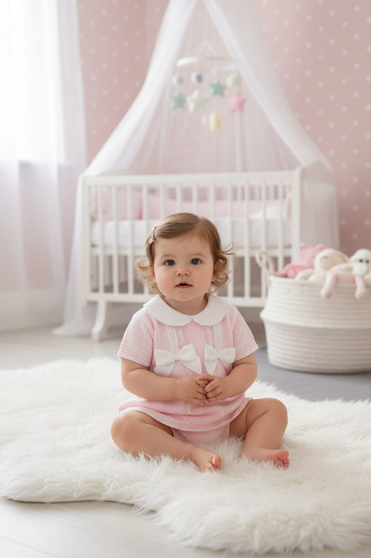 Baby girls double bow set