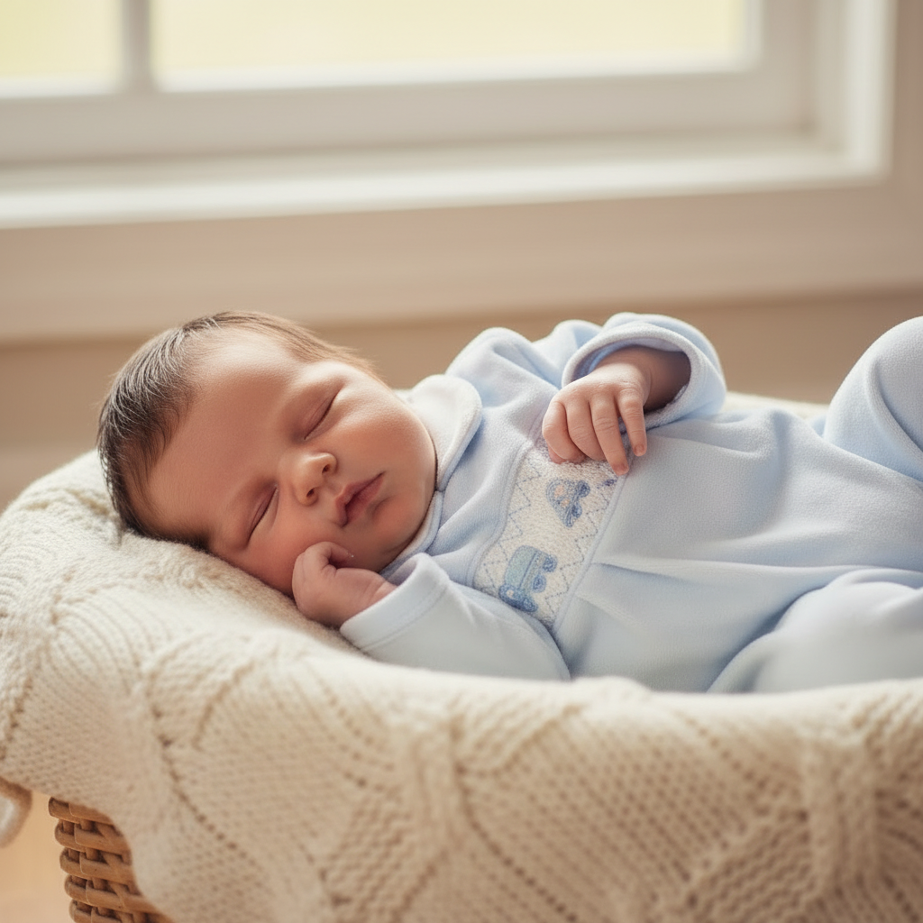 Baby boys Smocked Velour "Cars" All In One