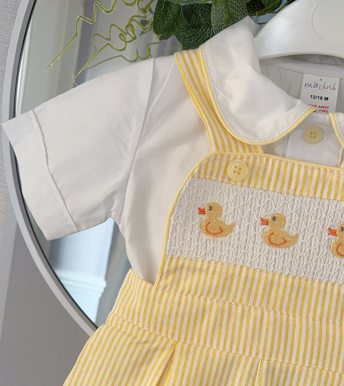 Baby boys smocked “Duckling” set