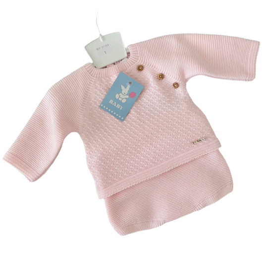 Baby girls “Button” knitted two piece set