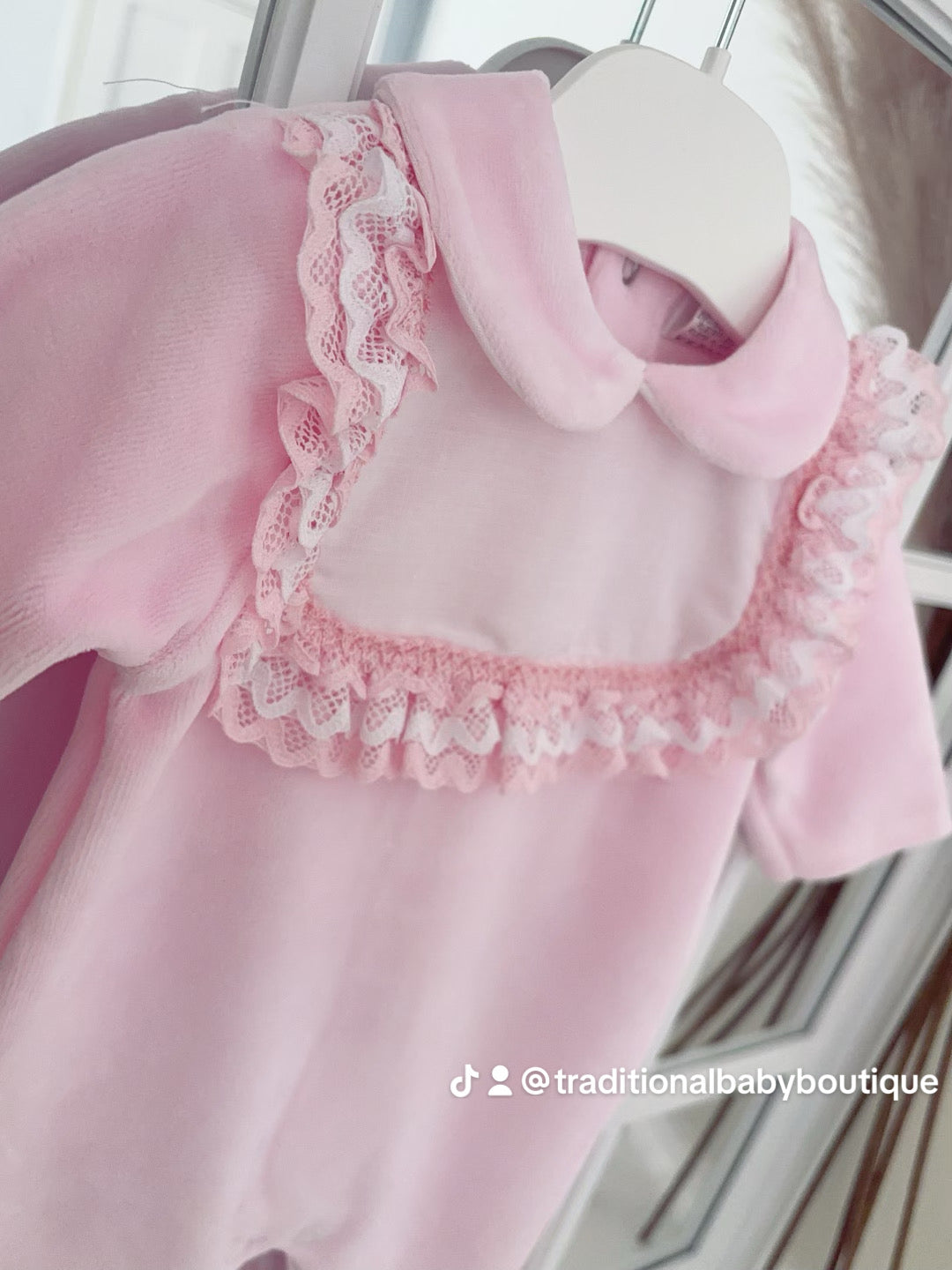 Baby girls frilled lace all in one