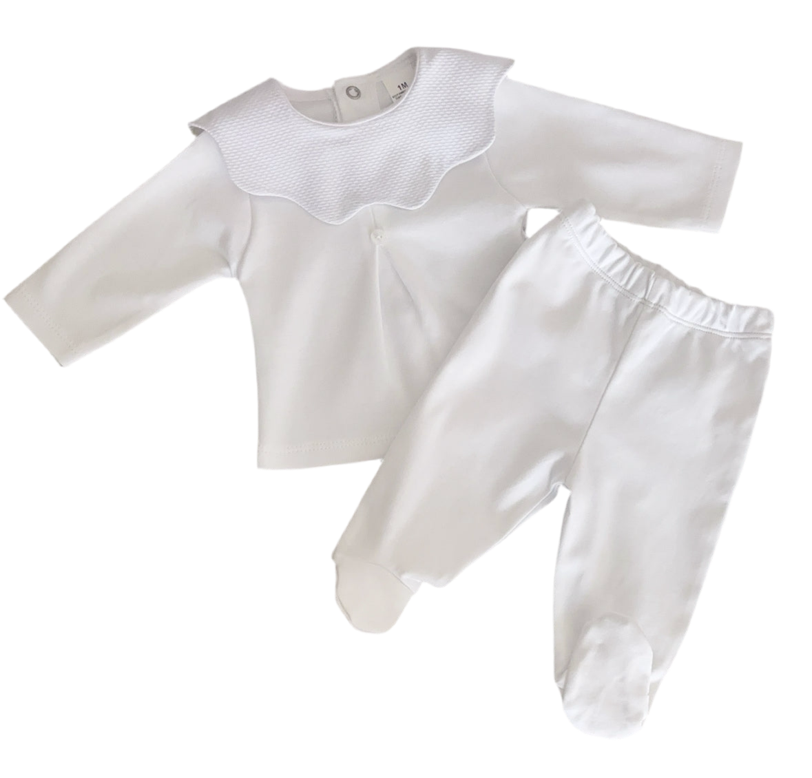 Unisex scalloped collar top & legging set