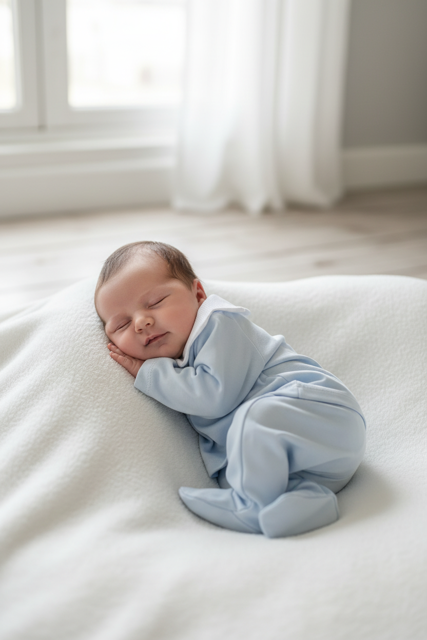 Baby boy’s scalloped collar top & legging set