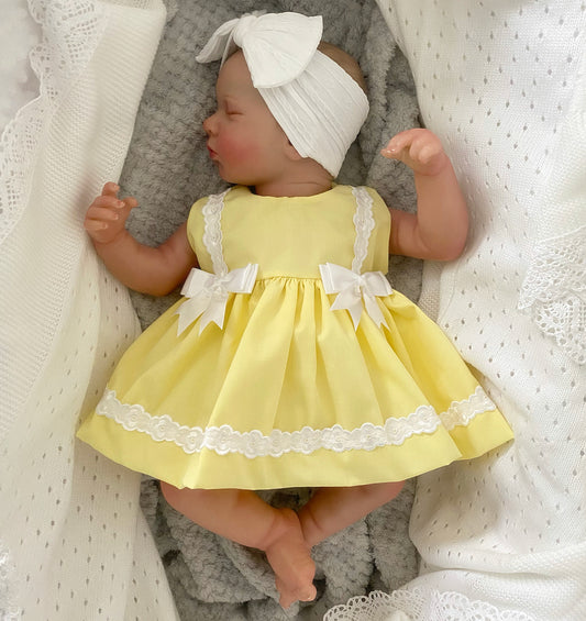 Lemon double bow dress with knickers