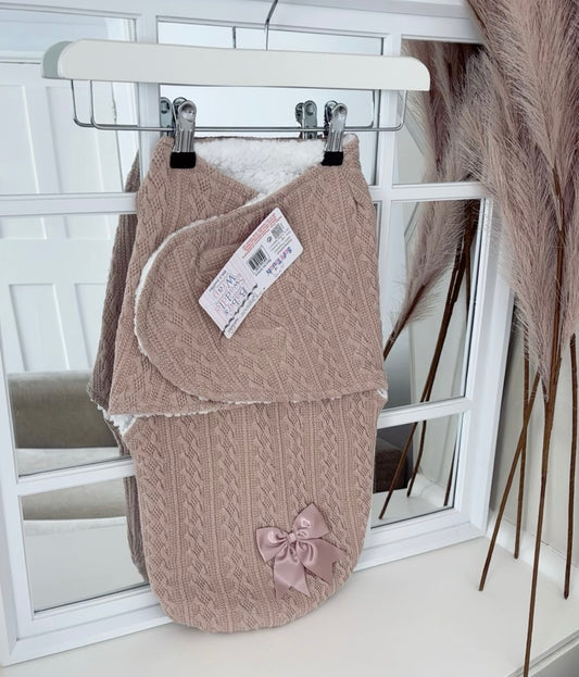 Biscuit Cable swaddle with Sherpa lining