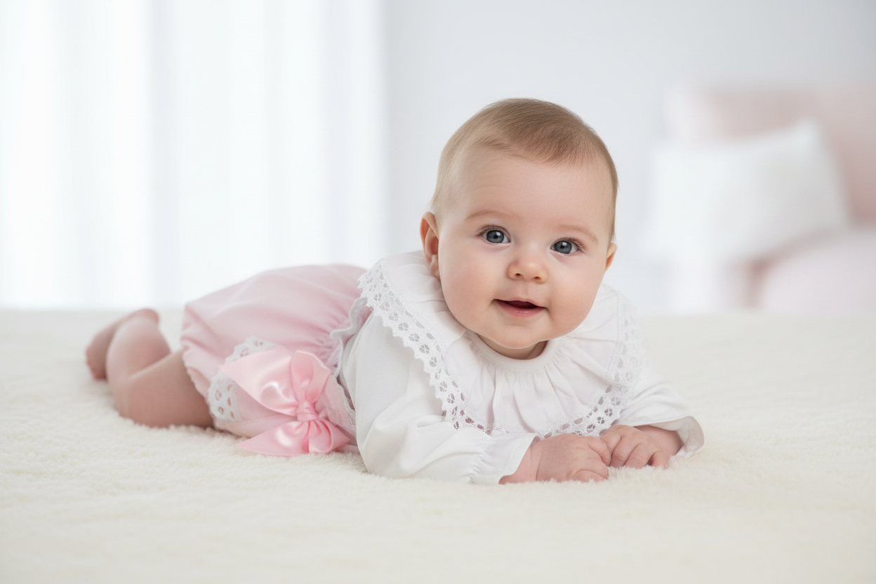 Baby girls slotted ribbon set