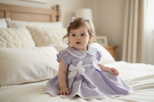Baby girls lace pleated a line dress