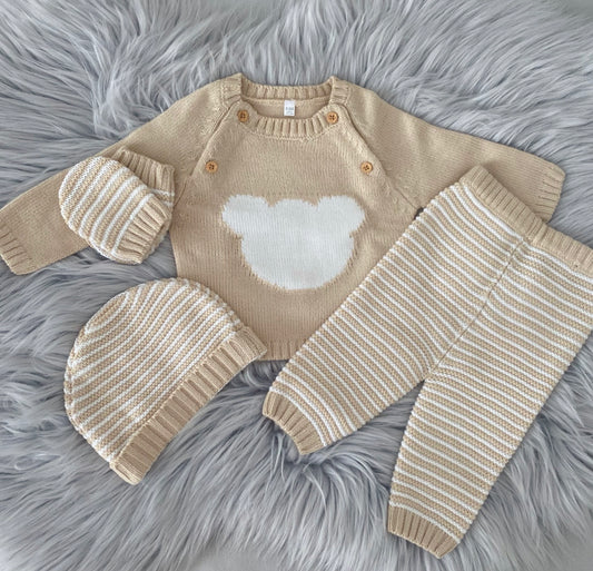 Baby boys Teddy knitted four piece set