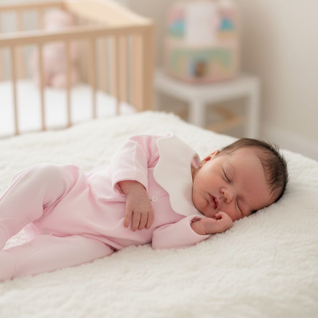 Baby girls cotton scalloped collar all in one