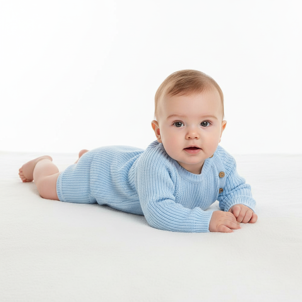 Baby boys Dandelion knitted romper