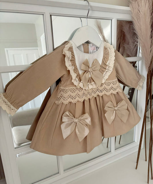 Baby girls corduroy bow dress