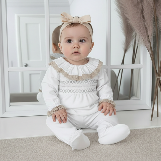 Baby girls smocked cotton set