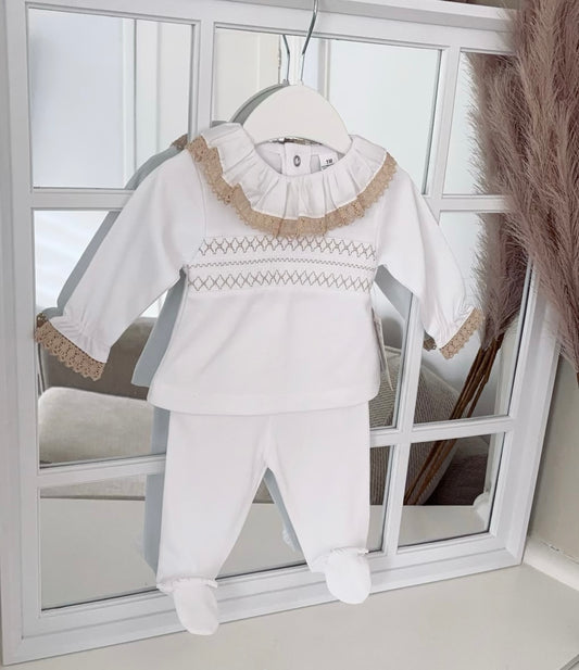 Baby girls smocked cotton set