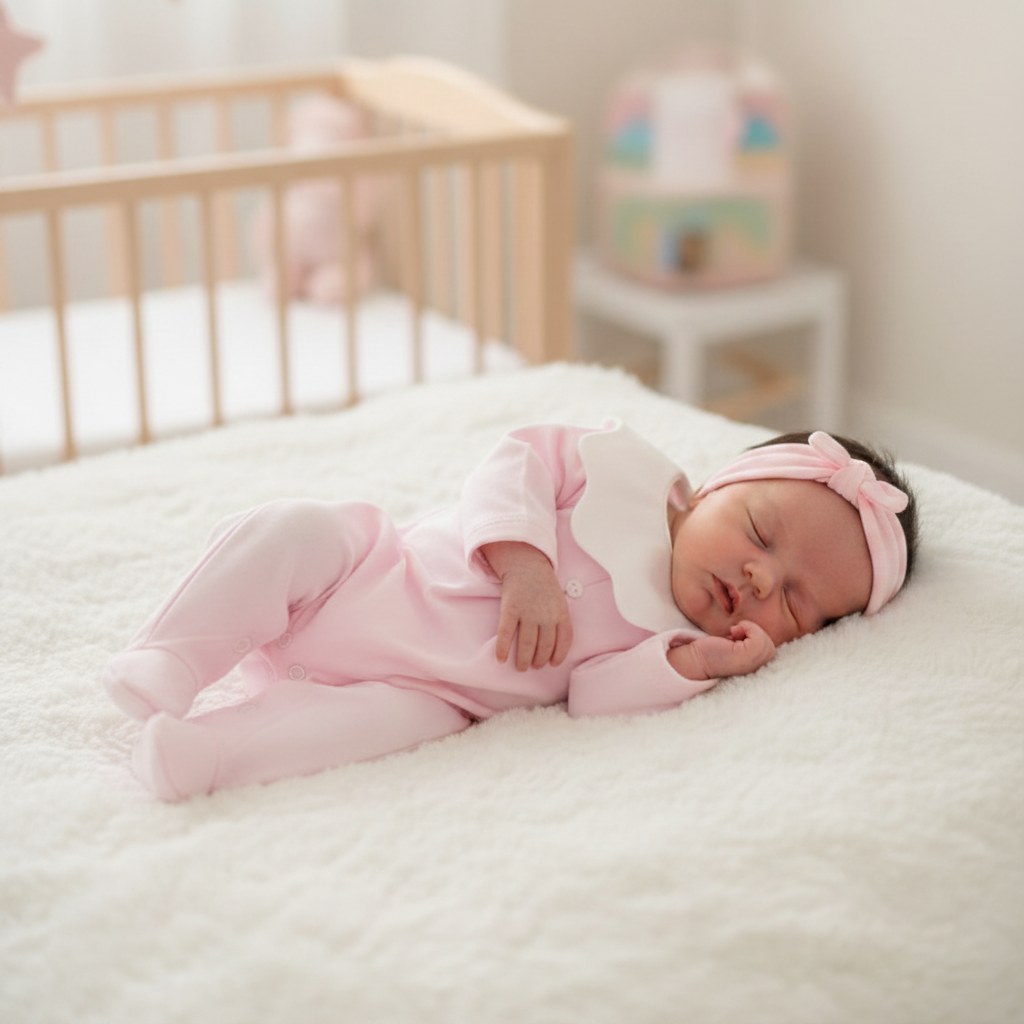 Baby girls cotton scalloped collar all in one