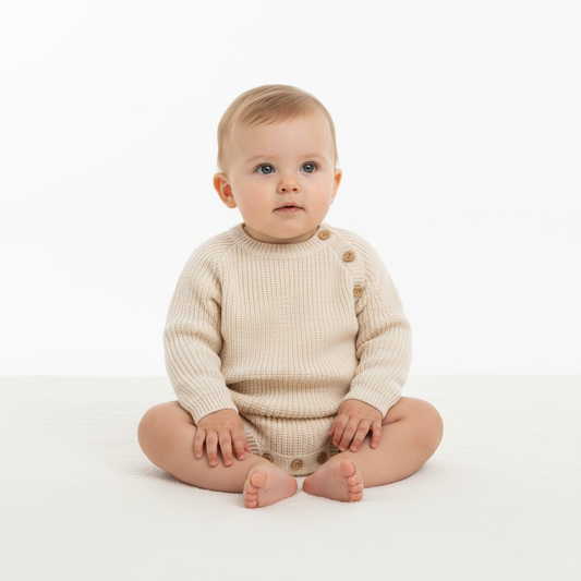 Unisex  Dandelion knitted romper