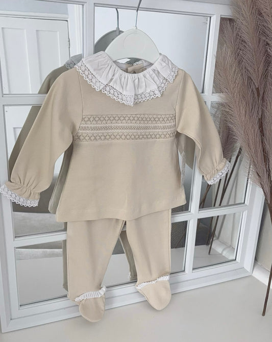 Baby girls smocked cotton set