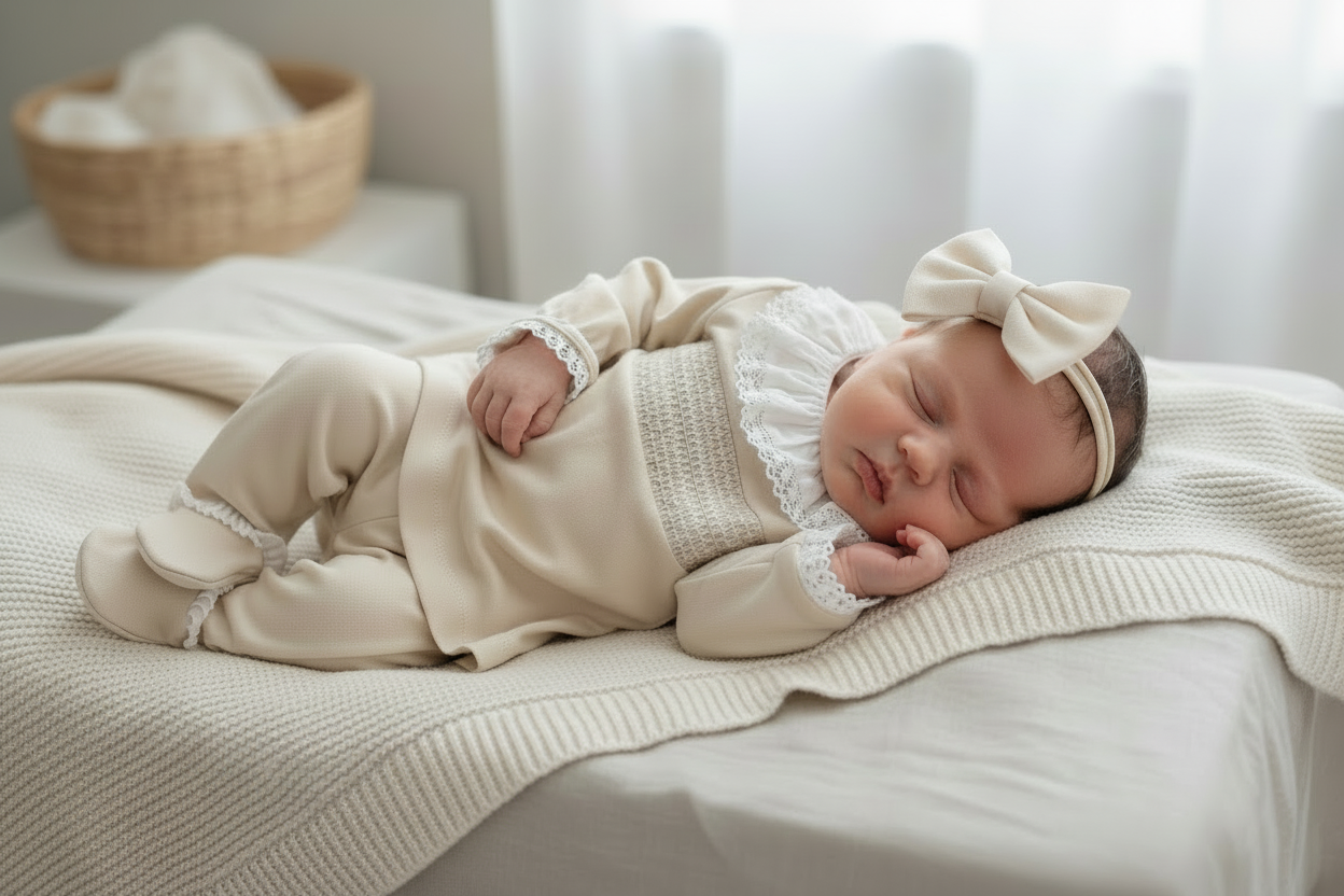 Baby girls smocked cotton set