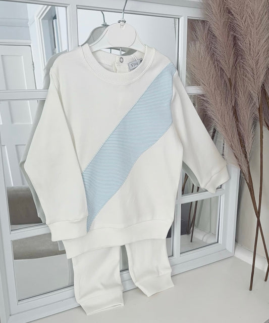 Boys Ivory stripe tracksuit