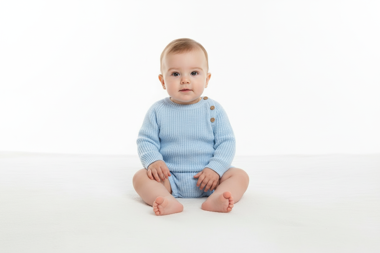 Baby boys Dandelion knitted romper