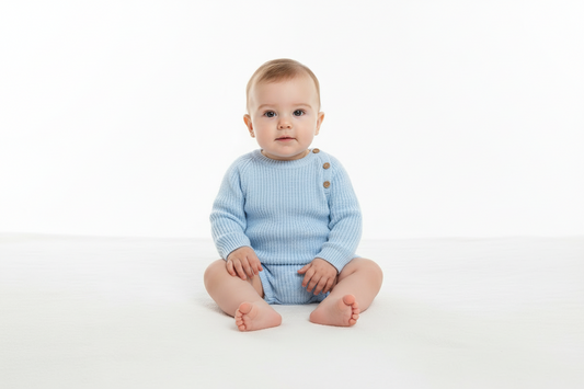 Baby boys Dandelion knitted romper