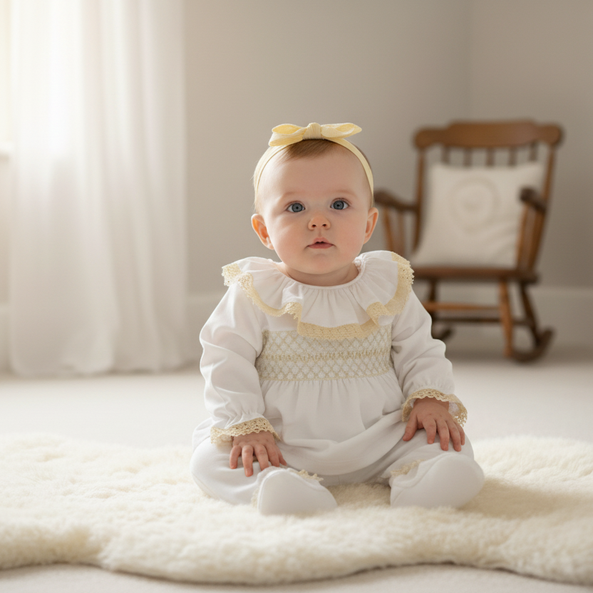 Baby girls smocked cotton set