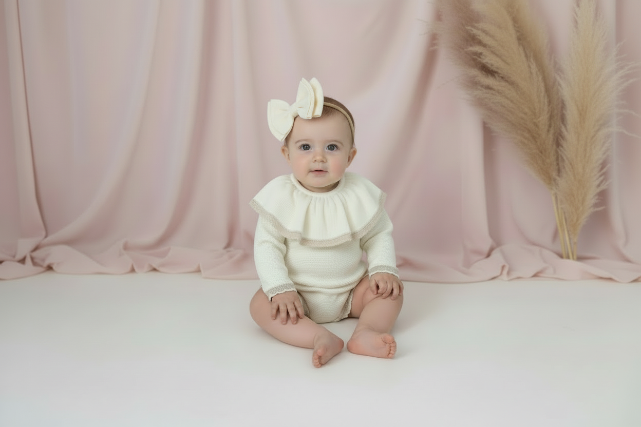 Baby girls “Elsie” knitted romper