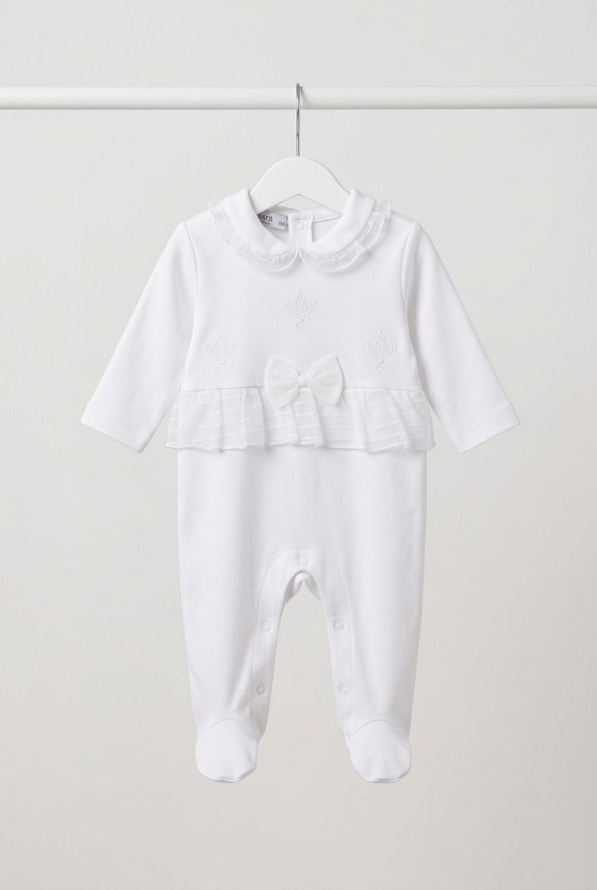Baby girls bow & frill all in one