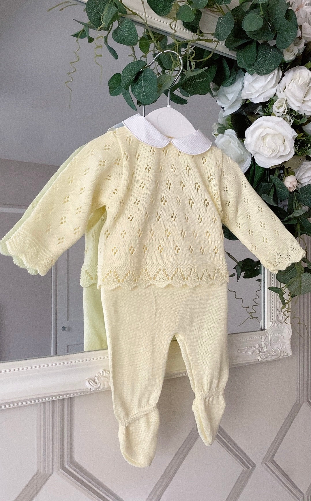 Baby girls Lemon Portuguese fancy knit set