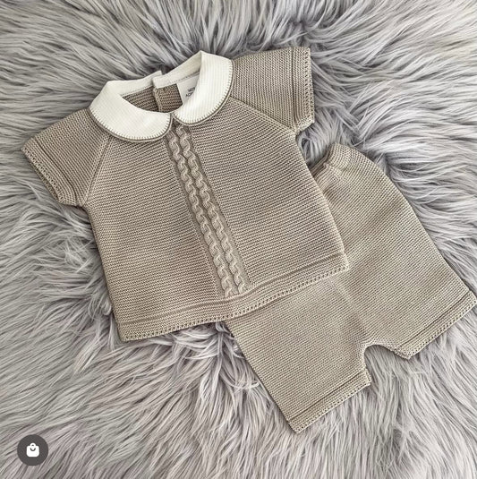 Baby boys knitted top & shorts